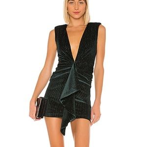 REVOLVE NBD XS Green velvet dress